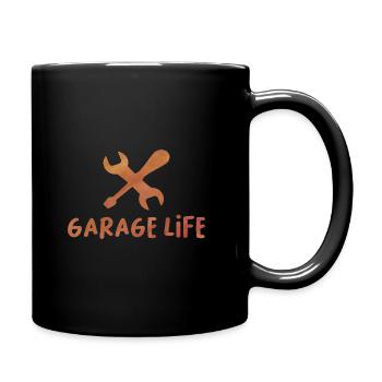 Garage Life Graphic Car Lover Mechanic Vehicle Tec - Full Colour Mug - black - Right