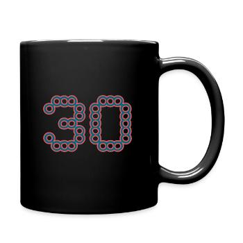 30. 30 JAHRE. 30-JÄHRIGES JUBILÄUM. 30-JÄHRIGES JUBILÄUM. - Tasse einfarbig - Schwarz - Rechts