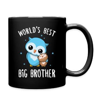 World's Best Big Brother - Großer Bruder Eulen - Tasse einfarbig - Schwarz - Rechts
