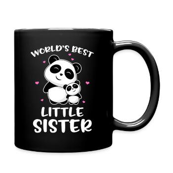 World's Best Little Sister - Schwester Süße Pandas - Tasse einfarbig - Schwarz - Rechts