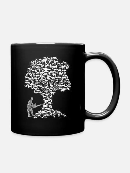 Veganer Shirt, Geschenk zB Geburtstag, Tierrechte - Tasse einfarbig - Schwarz