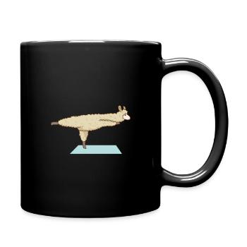 Alpagas lama Yoga Sport Drôle Gymnastique - Mug uni - noir - Droite
