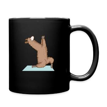 Alpagas lama Yoga Sport Drôle Gymnastique - Mug uni - noir - Droite