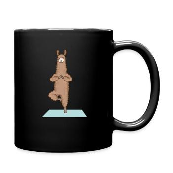 Alpagas lama Yoga Sport Drôle Gymnastique - Mug uni - noir - Droite
