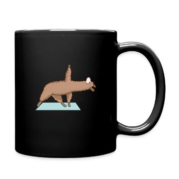 Alpagas lama Yoga Sport Drôle Gymnastique - Mug uni - noir - Droite
