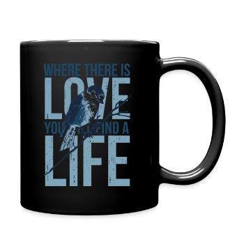 Tier Vogel Vögel Geschenkidee - Tasse einfarbig - Schwarz - Rechts