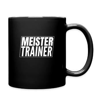 Meister Trainer Geschenk Fussball - Tasse einfarbig - Schwarz - Rechts