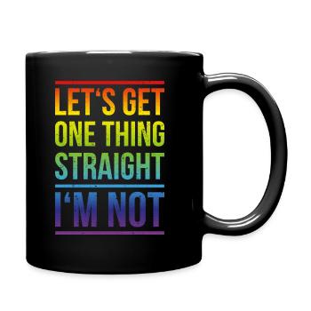 Not Straight Gay Gay Pride CSD Gift LGBT - Full Colour Mug - black - Right
