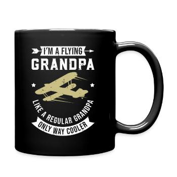 I'm A Flying Grandpa, Grandpa Pilot Flyer Sports Pilot - Full Colour Mug - black - Right