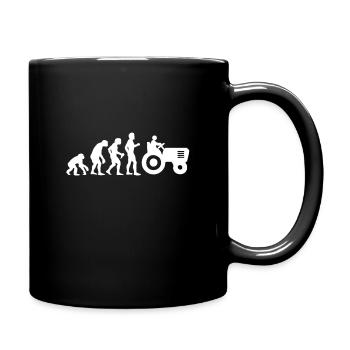 Landwirt Traktor Lustiges Geschenk Evolution - Tasse einfarbig - Schwarz - Rechts