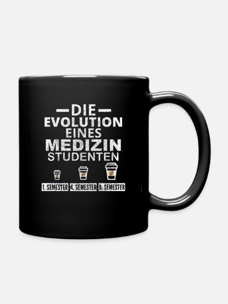 Medizin Student Kaffee Evolution Geschenk - Tasse einfarbig - Schwarz