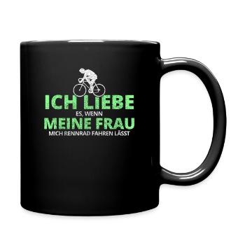 Fahrrad Rennrad Opa Papa Frau Lustig Rennradfahren - Tasse einfarbig - Schwarz - Rechts