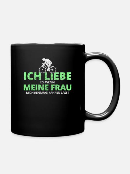 Fahrrad Rennrad Opa Papa Frau Lustig Rennradfahren - Tasse einfarbig - Schwarz