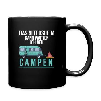Camper Rentner Opa Lustiges Geschenk - Tasse einfarbig - Schwarz - Rechts