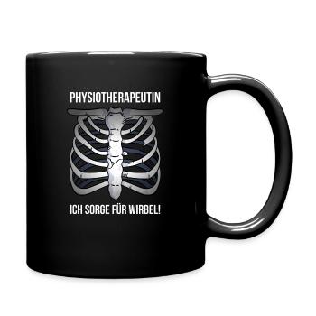 Physiotherapeutin Wirbel Lustiges Geschenk - Tasse einfarbig - Schwarz - Rechts