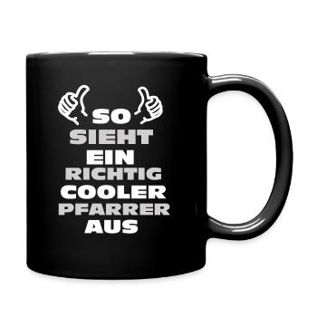 Pfarrer Priester Diakon Geistlicher Geschenk Shirt - Tasse einfarbig - Schwarz - Rechts