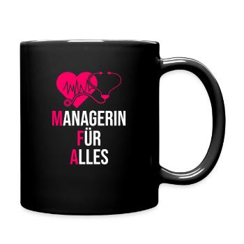 MFA Managerin für alles Medizinerin - Tasse einfarbig - Schwarz - Rechts