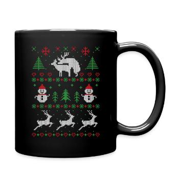 chandail de Noël laid cerf de sexe de sexe de Noël - Mug uni - noir - Droite