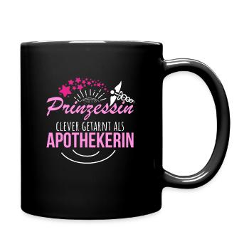 Prinzessin clever getarnt als Apothekerin - Tasse einfarbig - Schwarz - Rechts