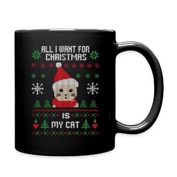 Cadeau de Noël pour chat - Mug uni - noir - Droite