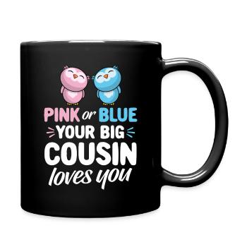 Rose ou bleu votre grand cousin vous aime - hiboux - Mug uni - noir - Droite