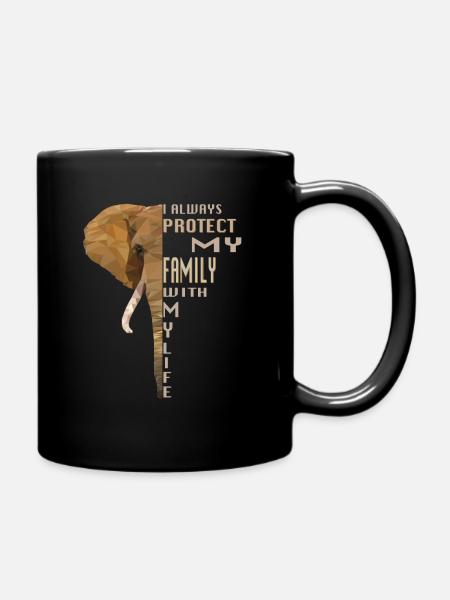 Elephant Protect Family - Mug uni - noir