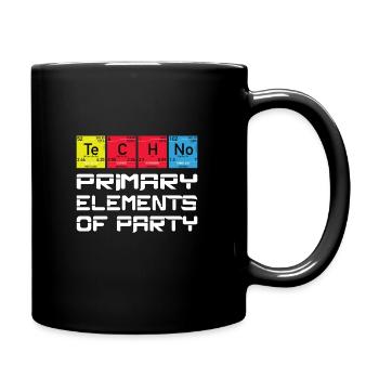 Nerd geek techno elements funny party - Full Colour Mug - black - Right