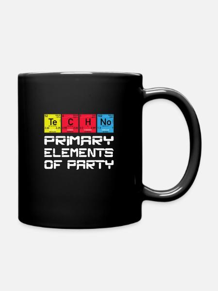Nerd Geek Techno Elements funny Party - Tasse einfarbig - Schwarz