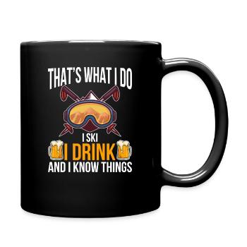 Skier Beer Apres Ski Funny saying - Full Colour Mug - black - Right