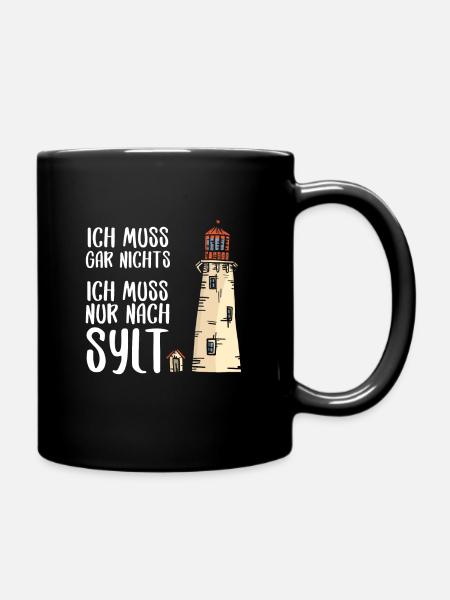 Insel Sylt Urlaub Geschenkidee - Tasse einfarbig - Schwarz