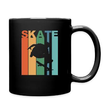 Skateboard Skating Gift Vintage - Full Colour Mug - black - Right