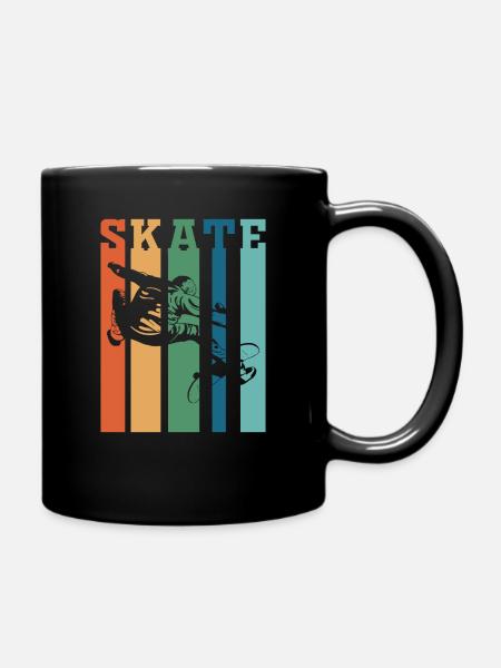 Skateboard Vintage Retro Design - Full Colour Mug - black