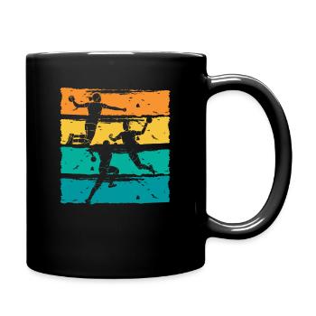 Handball Handballer Geschenkidee - Tasse einfarbig - Schwarz - Rechts