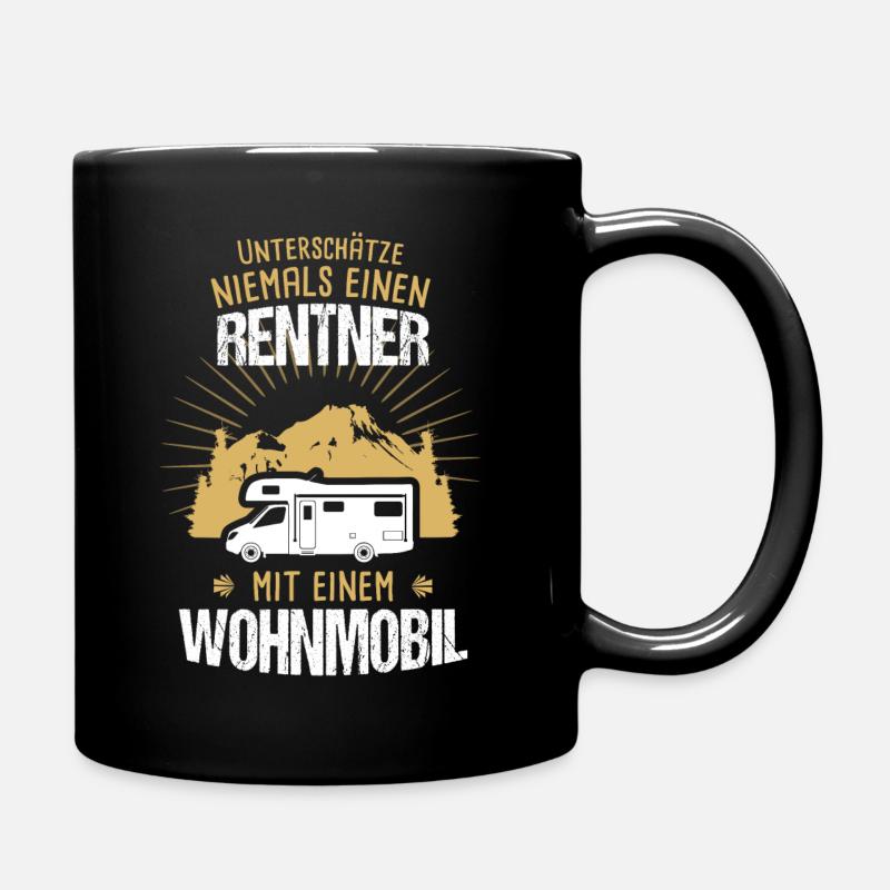 Ein Rentner und sein Wohnmobil - Tasse einfarbig - Schwarz