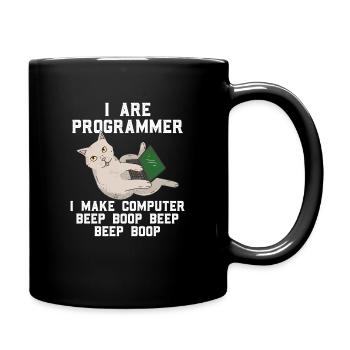 Chat programmeur - Mug uni - noir - Droite