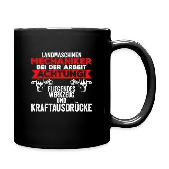 Landmaschinen Mechaniker Geschenkidee - Tasse einfarbig - Schwarz - Rechts