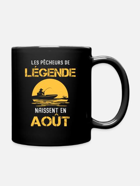 Pêcheur / Anniversaire / Août / Cadeau Pêche aout - Mug uni - noir
