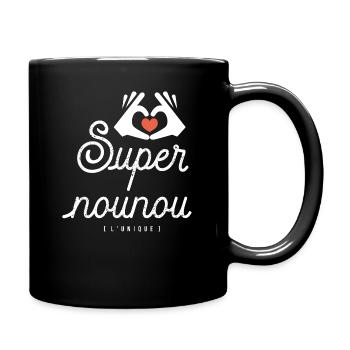 SUPER NOUNOU l'unique cadeau nourrice - Mug uni - noir - Droite