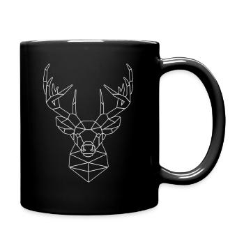 Rentier Geometrie - Tasse einfarbig - Schwarz - Rechts