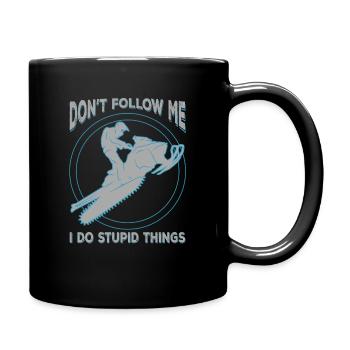 Snowmobile Snowmobiling - Full Colour Mug - black - Right