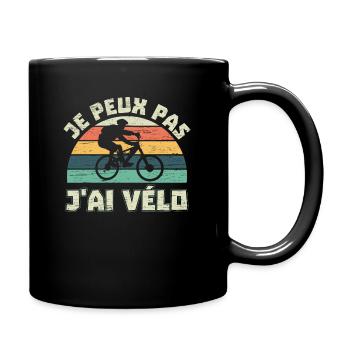 Ich kann nicht, ich fahre Fahrrad Biker Geschenk - Tasse einfarbig - Schwarz - Rechts