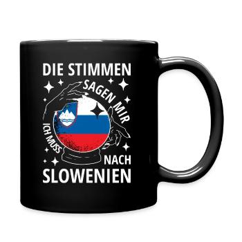Slowenien Flagge Balkan Slowenische Fahne Spruch - Tasse einfarbig - Schwarz - Rechts