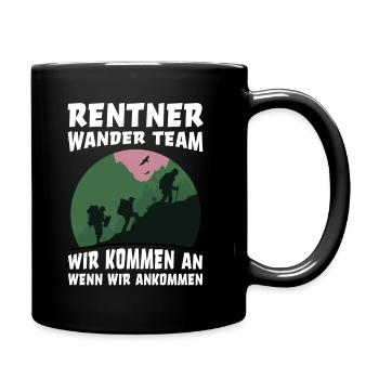Wandern Wanderer Opa Wandergruppe lustiger Spruch - Tasse einfarbig - Schwarz - Rechts