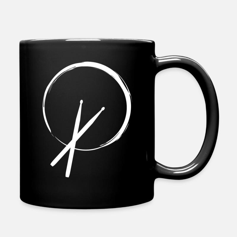 Tambours, tambours, batteries, baguettes - Mug uni - noir