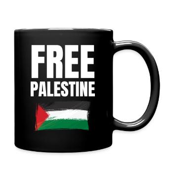 Free Palestine Freedom Freiheit Palestina - Full Colour Mug - black - Right