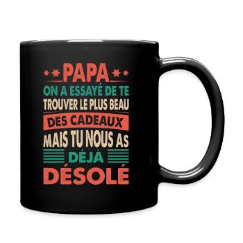 cadeau papa anniversaire originaux papa poule - Mug uni - noir - Droite