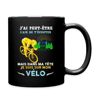 Cycliste Retraité idée cadeau passion vélo - Mug uni - noir - Droite