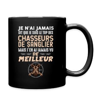 idée cadeau Chasse de sanglier, le top c'est moi - Mug uni - noir - Droite