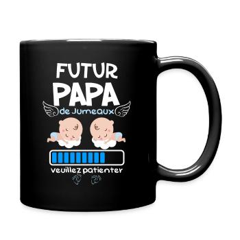 8 - futur papa jumeaux adorables.png - Mug uni - noir - Droite