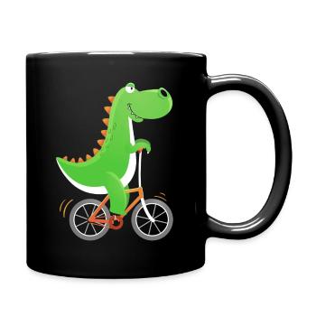 Crocodile with Bike Alligator Cyclist Bike - Full Colour Mug - black - Right